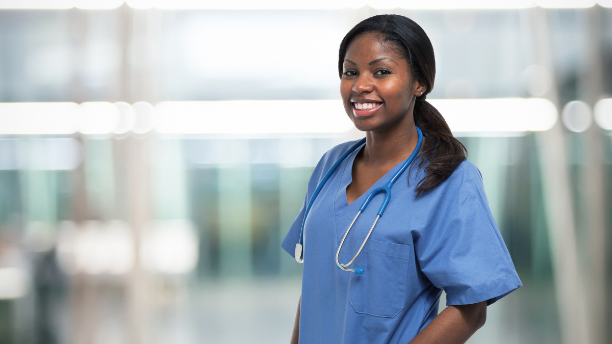 A focused healthcare professional in Botswana.
